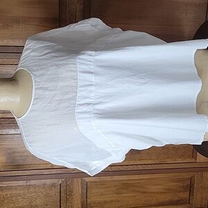 European Culture White Women's Boxy Oversized Top